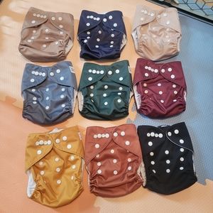 9 Nora's Nursery Pocket Diapers w/ inserts